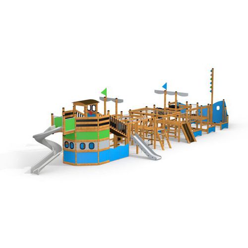 Estrutura lúdica para parque infantil - MAJESTIC SHIP  - Lars Laj - em aço inoxidável / em aço revestido a pó / em aço galvanizado