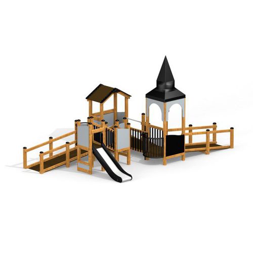 Estrutura lúdica para parque infantil - CAMPANILLE CASTLE   - Lars Laj - em borracha / em aço inoxidável / em PEAD