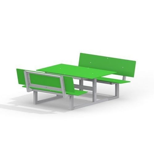 Conjunto de mesa e bancos em HPL - 14462    - Lars Laj - contemporâneo / infantil / para ambiente externo