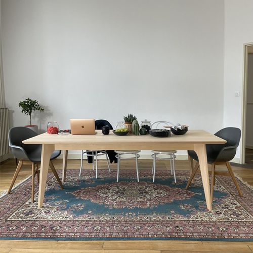 Mesa de jantar de design escandinavo - SCANDI - Brût - em faia / em laminado melamínico / com base em faia