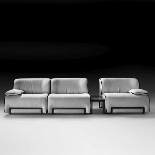 Sofá modular - Bamboo - Black Tie - contemporâneo / em tecido / em couro