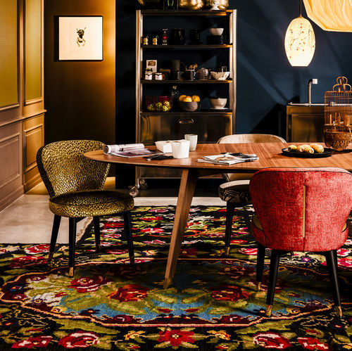 Cadeira de sala de jantar contemporânea - Olivia Dîner - Black Tie - para ambiente interno / em tecido / com base em madeira de freixo