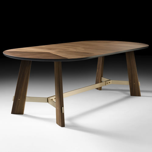Mesa de jantar contemporânea - Edison - Black Tie - em MDF / com base em madeira de freixo / com base em nogueira