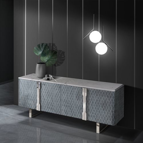 Buffet aparador contemporâneo - DIAMOND - Stone International - em madeira / metálico / em mármore