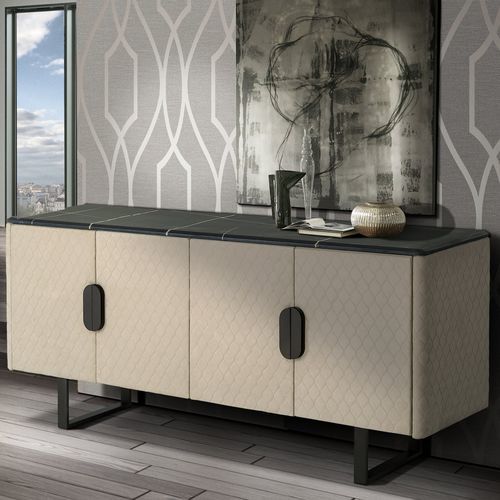 Buffet aparador contemporâneo - MARYLIN - Stone International - metálico / em mármore / em tecido