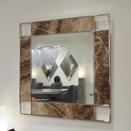 Espelho de parede - KUBO - Stone International - contemporâneo / retangular / quadrado