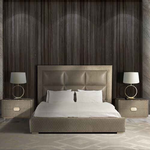 Cama king size - MARYLIN - Stone International - queen size / contemporânea / estofada