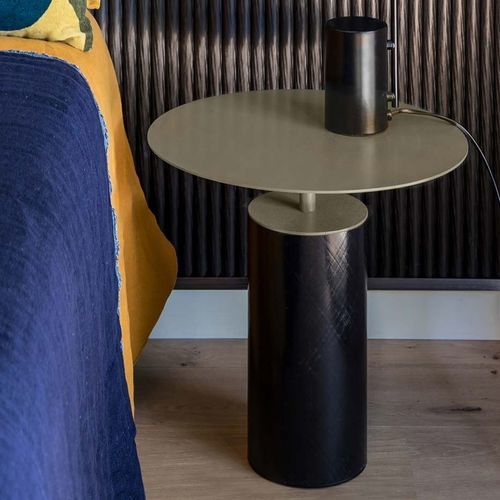 Criado-mudo contemporâneo - Bijoux Quartz - Epsilon Composite - em aço / com base em fibra de carbono / redondo