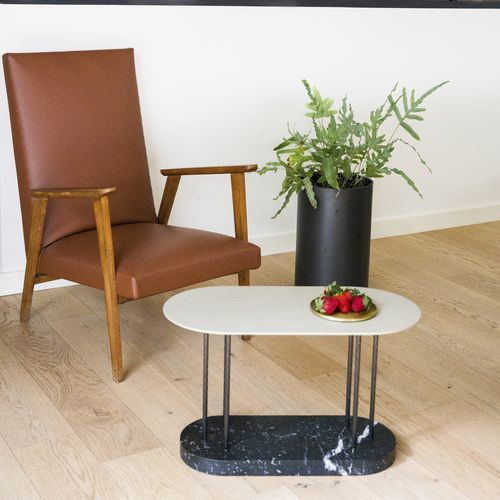 Mesa de centro contemporânea - Bijoux Diamant - Epsilon Composite - em aço / com base em mármore / com base em fibra de carbono