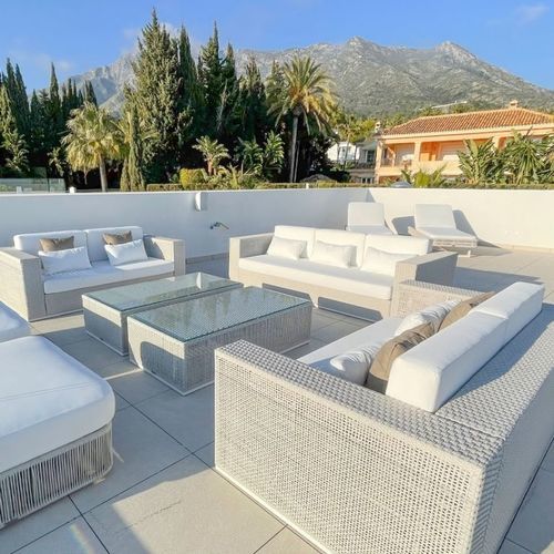 Sofá contemporâneo - LAUREL  - G&G Italia Designer Furniture - para ambiente externo / em tecido / em espuma