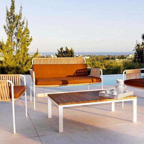 Sofá contemporâneo - PALAZZIO - G&G Italia Designer Furniture - para ambiente externo / em tecido / em espuma