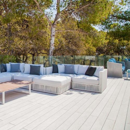 Sofá de canto - LENNY - G&G Italia Designer Furniture - moderno / para ambiente externo / para pátio