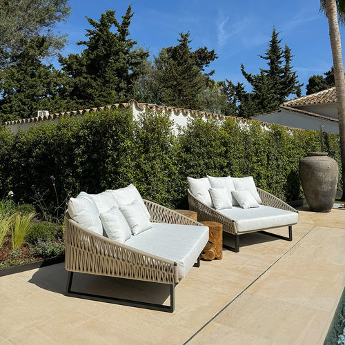 Divã contemporâneo - SIENNA CANASTA - G&G Italia Designer Furniture - em tecido / em espuma / em alumínio