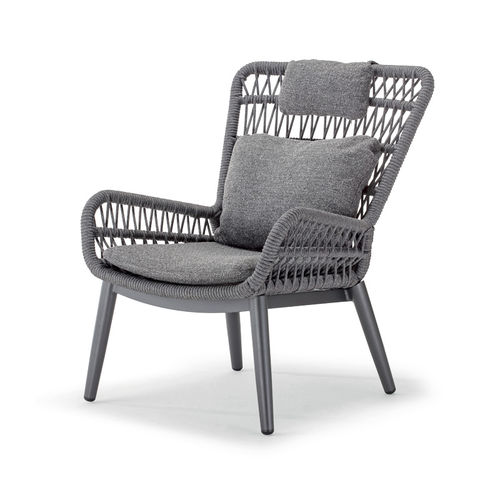 Poltrona contemporânea - TROPEA LOUNGE - GRATTONI S.R.L. - em Textilene® / em corda / em alumínio