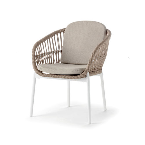 Cadeira contemporânea - ELBA ARMCHAIR - GRATTONI S.R.L. - para ambiente externo / em alumínio / em tecido
