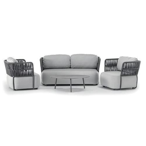 Conjunto de jardim contemporâneo - SOFT SET - GRATTONI S.R.L. - em poliolefina / em alumínio / em tecido