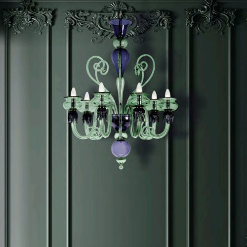 Lustre contemporâneo - SIBELIUS - Wave Murano Glass srl - em vidro de Murano / em vidro soprado / para 6 lâmpadas