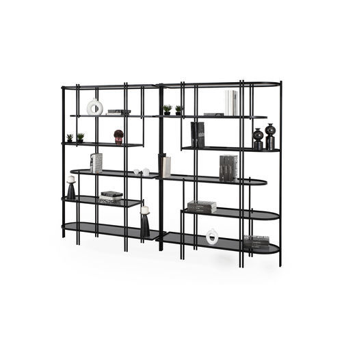 Livreiro contemporâneo - CORAL - NDESIGN - metálico / preto