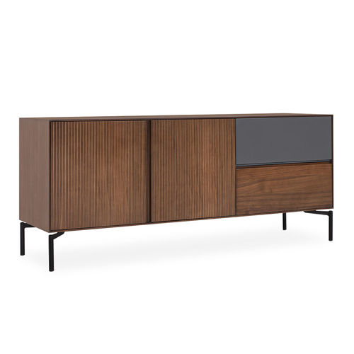 Aparador contemporâneo - pecan - NDESIGN - com folheado de madeira / com base metálica / retangular