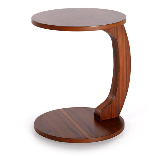 Mesa lateral contemporânea - C  - NDESIGN - em madeira / com base em madeira / redonda