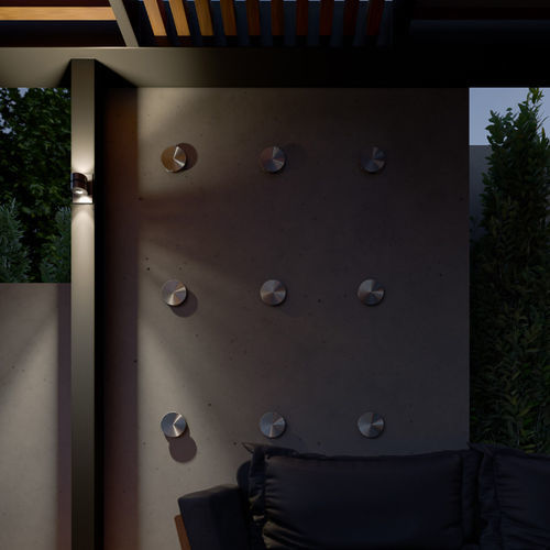Arandela contemporânea - L17 - MP Design Inc. - de jardim / para pátio / em aço inoxidável