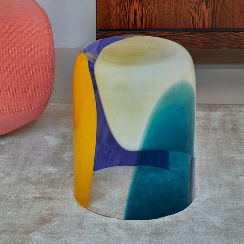 Mesa lateral contemporânea - Klaar - Leolux Global bv - em vidro / com base em vidro / redonda