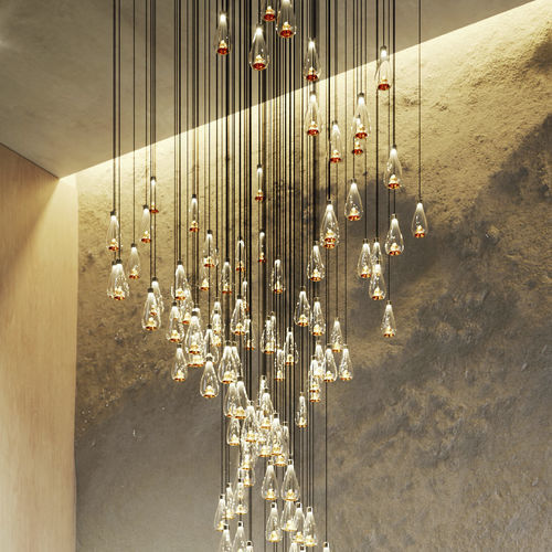 Lustre contemporâneo - HAIDA - Sans Souci s r.o. - em vidro / em cristal / metálico