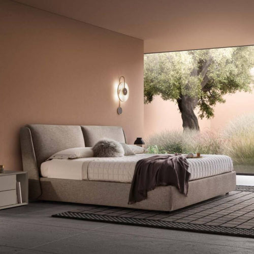 Cama de casal - SEATTLE - Kico srl - contemporânea / estofada / com cabeceira estofada