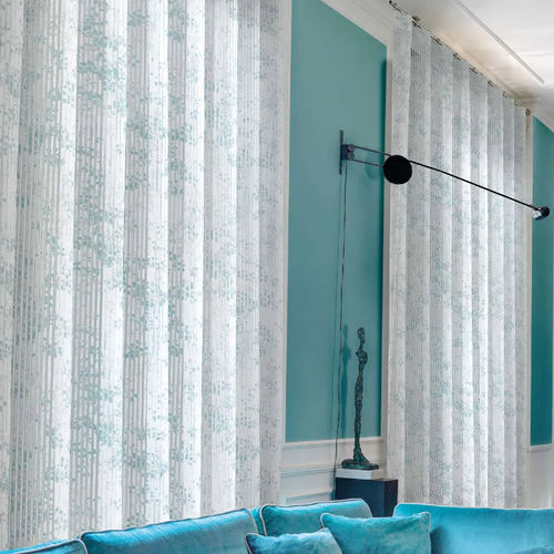 Cortina de voile com padrão floral - TABOR - Ciesse Tendaggi srl - em linho / em poliéster / lavável