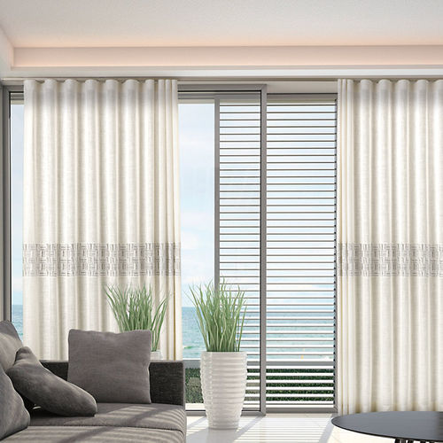 Tecido para cortinas - AURA-BREEZE  - Ciesse Tendaggi srl - de cor lisa / macramê / em poliéster