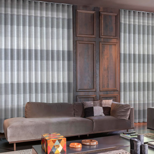 Tecido para cortinas - DISTINCT  - Ciesse Tendaggi srl - listrado / em poliéster / em linho