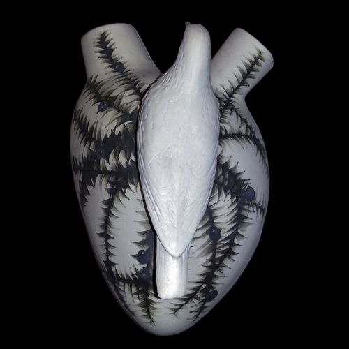 Vaso contemporâneo - RARA ALBA AVIS - ELICA STUDIO - em porcelana / para parede / feito à mão