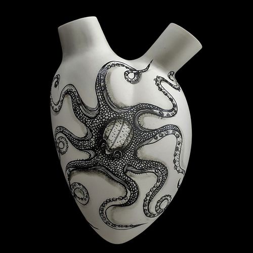 Vaso contemporâneo - OCTOPUS - ELICA STUDIO - em porcelana / de parede / feito à mão