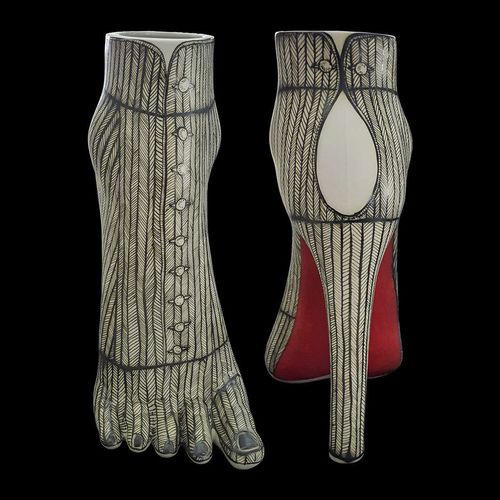Vaso contemporâneo - LOU - ELICA STUDIO - em porcelana / feito à mão / made in Italy