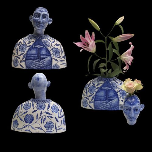 Vaso contemporâneo - VAS 22 - ELICA STUDIO - em porcelana / feito à mão / made in Italy