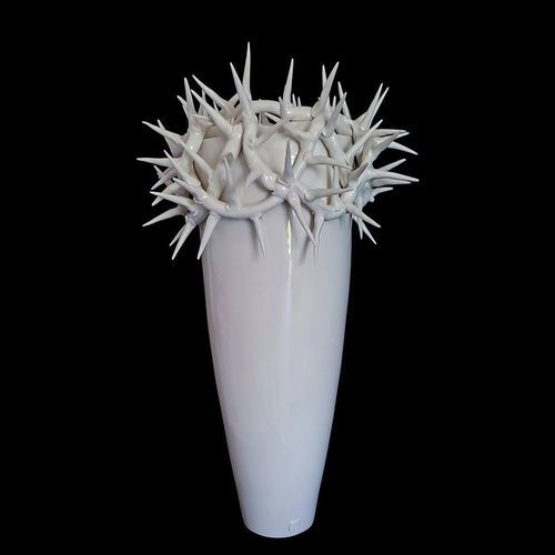 Vaso contemporâneo - SPINAE - ELICA STUDIO - em porcelana / feito à mão / made in Italy