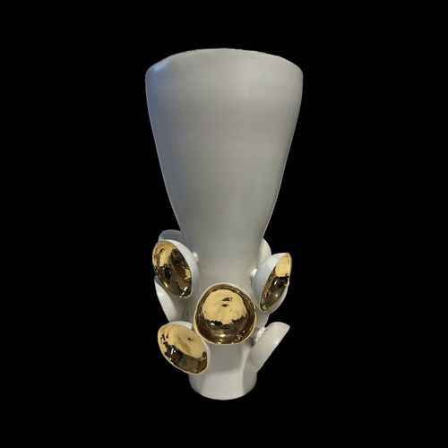 Vaso contemporâneo - PARABOLA - ELICA STUDIO - em porcelana / feito à mão / made in Italy
