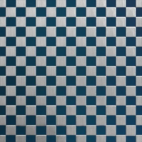 Chapa com motivos - COLOURTEX® CHECKS - Rimex - em inox / 3D / colorida