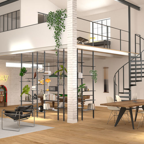 Estante modular - Bretagne Design - para separação de ambientes / do piso ao teto / contemporânea