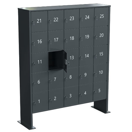 Armário de vestiário metálico - BUSINESS CLASS SAFETY - Ju-Metall- warenfabrik - para edifício de uso público / eletrônico / preto