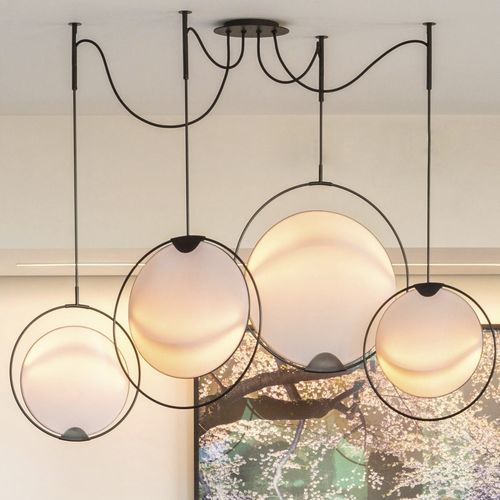 Lustre contemporâneo - Elish Warlop Design Studio - em tecido / para 4 lâmpadas / da linha comercial
