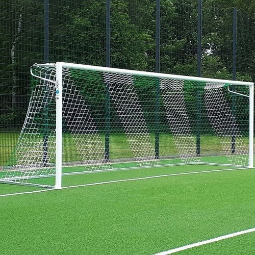 Trave de futebol em alumínio - 30030-E - artec Sportsgeräte GmbH - para fixação em buchas no piso / em branco e verde / plastificada