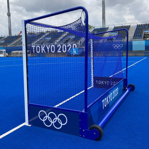 Gol de hóquei em alumínio - FIH - Harrod Sport - móvel / azul / branco