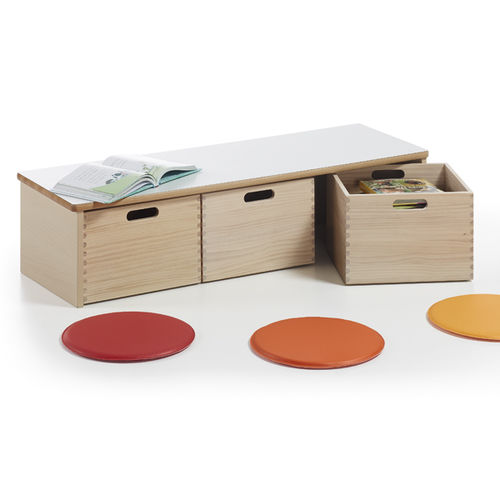 Banco contemporâneo - EduHermex - em faia / em laminado melamínico / sem encosto