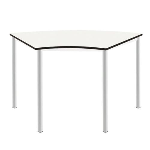 Mesa contemporânea - MENORCA - EduHermex - em fibra de madeira / com base metálica / curva