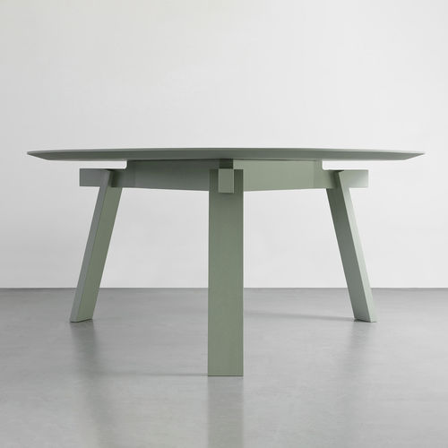Mesa contemporânea - VERSO TONDO - LANDO - em madeira maciça / com base em madeira / redonda