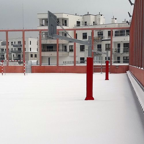 Tabela de basquete com estrutura para ambiente externo - 1-29P-15 - Pesmenpol - com base de fixação / para chumbar no solo / em aço