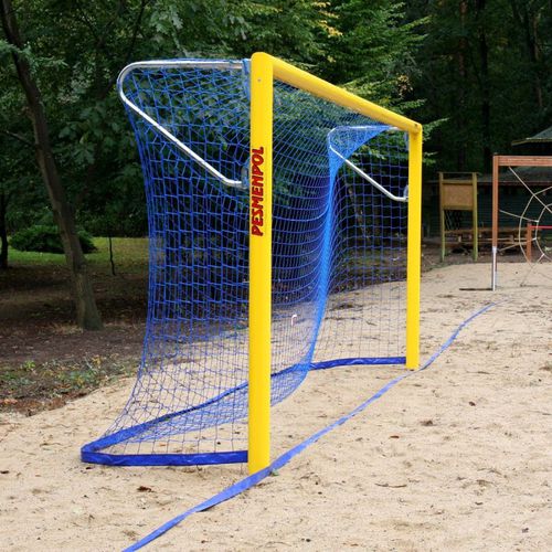 Trave de futebol de praia em alumínio - 9-33 - Pesmenpol - em aço / para fixação em buchas no piso / amarela
