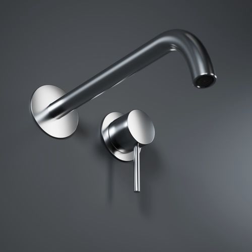 Misturador monocomando para lavatório - R377-S - NEILUR - para lava-mãos / de parede / em inox escovado