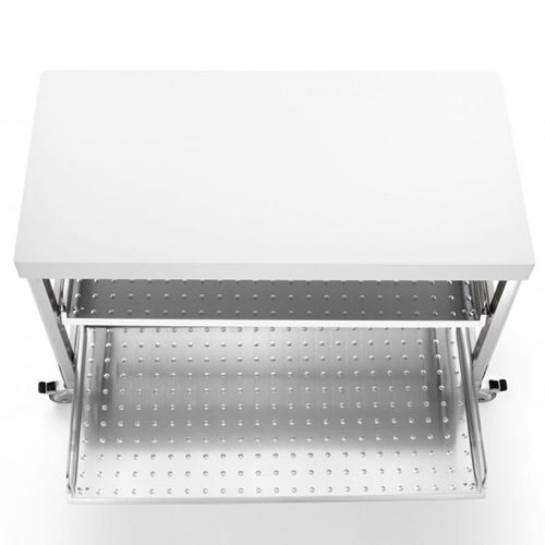Bancada de preparação em aço inoxidável - 130C-CARRELLO/1 - ALPES-INOX - em Corian® / com compartimento de arrumação / móvel